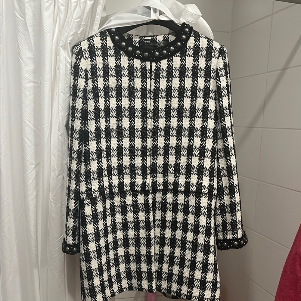 Alice + Olivia Two-Fer Deon Houndstooth Coat